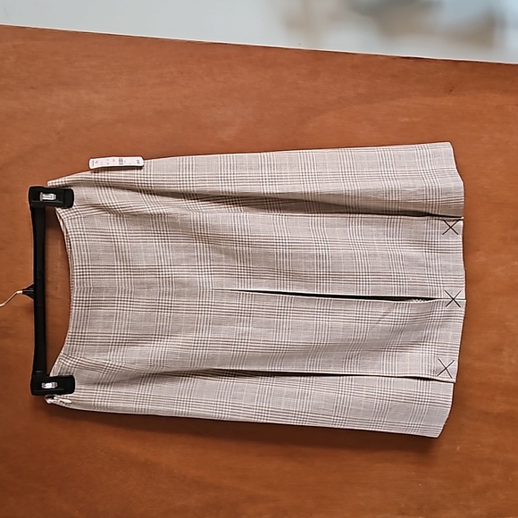Brooks Brothers Cream & Tan Plaid skirt sz 2 NWT - Picture 3 of 4